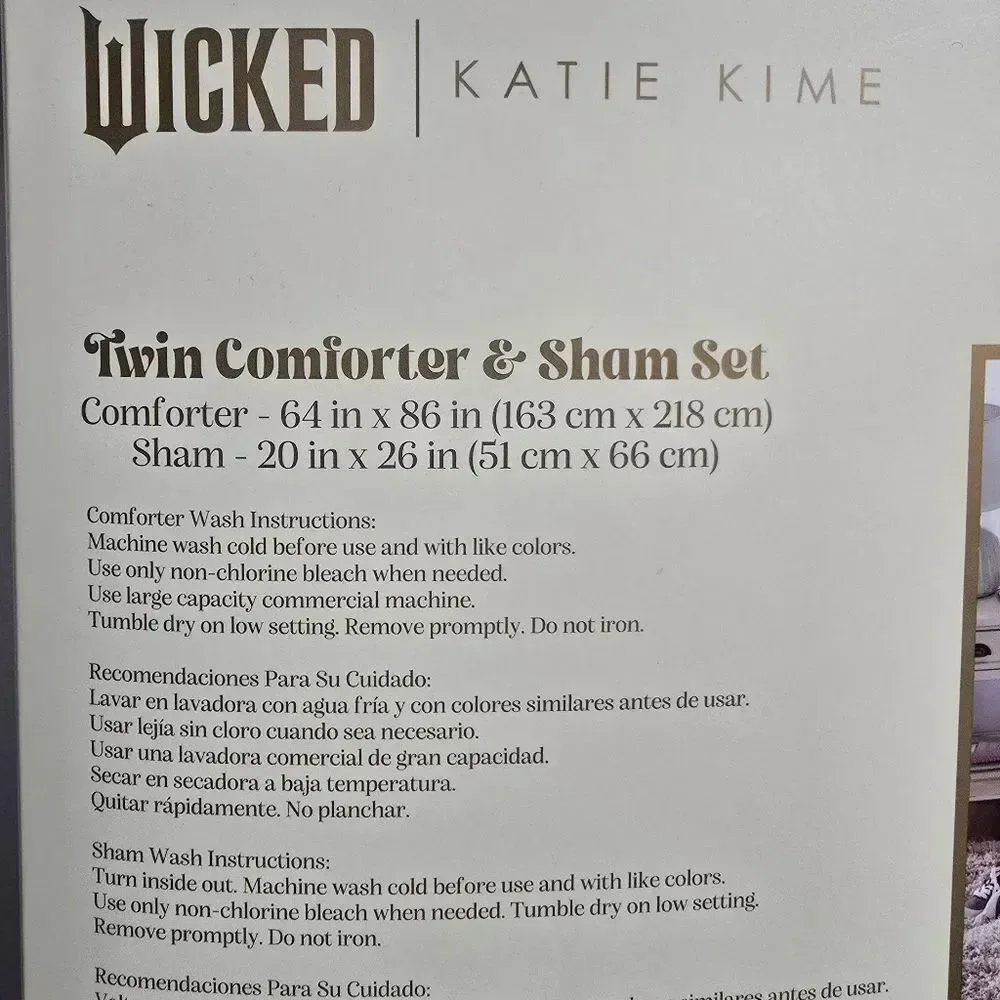 New Universal Wicked: For Good & Katie Kime Twin Comforter bedding set